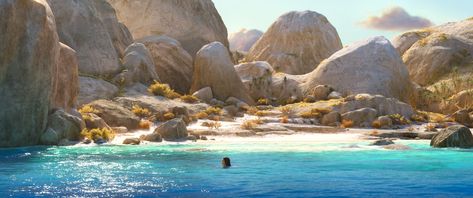 ArtStation - Moana Environments, Tyler Bolyard Moana Background, Moana Island, Moana Concept Art, Cartoon Landscape, Fantasy Buildings, Anime Places, Art Concepts, Color Key, Movies Disney