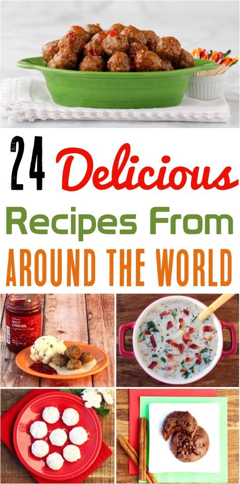 Foreign Food Recipes, International Food Party, Easy International Recipes, Appetizer Dinner, Recipes Around The World, Around The World Food, Recipes From Around The World, Foreign Food, Dinner Dessert