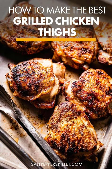 Chicken Thigh With Skin Recipe, Charcoal Bbq Recipes, Chicken Thighs On The Grill, Simple Grilled Chicken, The Best Grilled Chicken, Perfect Grilled Chicken, Best Grilled Chicken, Crispy Chicken Thighs, Great Chicken Recipes