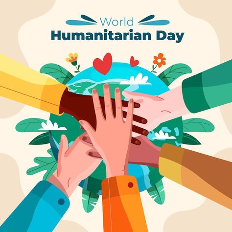 Free vector flat world humanitarian day ... | Free Vector #Freepik #freevector #humanitarian-day #humanitarian-aid #humanitarian #charity-day International Charity Day, World Humanitarian Day, Flat World, Humanitarian Aid, Day Illustration, Hands Together, Kids Ideas, International Day, Poster Template