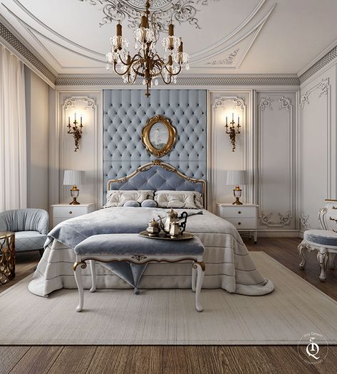 Classic Bedroom Design Luxury, Classical Bedroom, Bedroom Design Luxury, Classic Bedroom Design, Modern Classic Interior, Classical Interior, Bed Design Modern, Luxury House Interior Design, Dekorasi Kamar Tidur