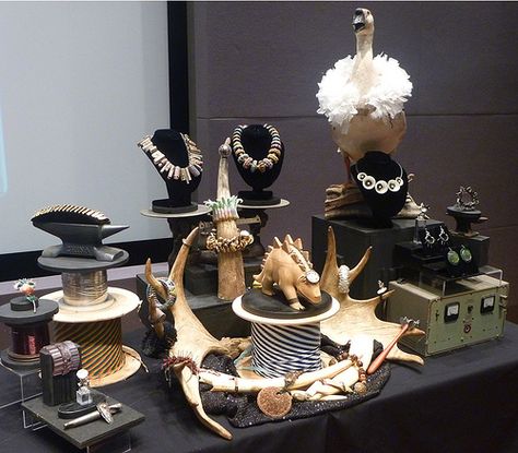 Museum Jewelry, Cable Spools, Jewelry Display Booth, Jewel Making, Walrus Tusks, Bunch Of Bananas, Jewellery Displays, Vendor Booth Display, Jewelry Booth