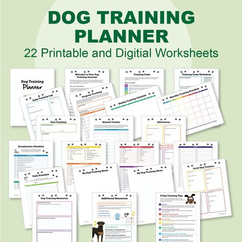 Transform Your Dog Training Journey Struggling to keep your dog’s training on track? Say hello to your new best friend: the Ultimate Dog Training Planner!  With its 22 fun-filled pages, choice of 10 adorable covers, and 160+ cute stickers, this digital planner is the ultimate sidekick for any dog parent looking to boost their training game.  Grab your copy today and kickstart a training routine that strengthens the bond with your pup while keeping things fun! This digital planner is avail... Dog Training Planner Free, Dog Training Planner, Organized Planner, Training Planner, Dog Journal, Office Tips, Goals Worksheet, Training Routine, Pet Businesses