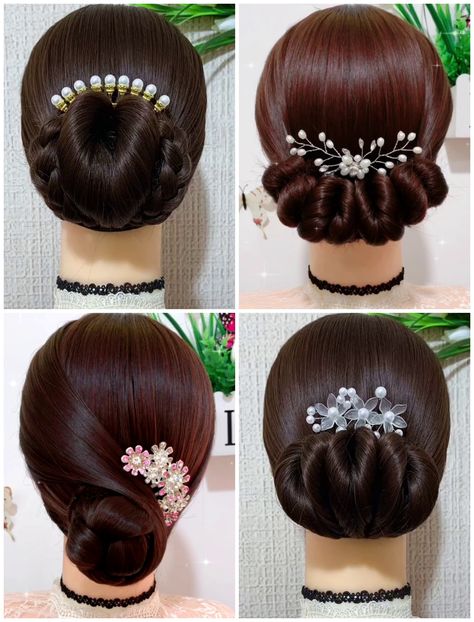 Cute Bun Hairstyles for Black Hair - Simple Tutorial | Simple Bun Hairstyles Tutorial for Girls & Women | By DIY Hacks | Facebook | Hello everyone, we welcome you all. Our upcoming hairstyle is so simple and good. It's just inspired from the Barbie doll hairstyle. Just give it a try. This is very simple. Anybody can give it a try. It's so cool and it's so beautiful. See how good this looks. Now we are going to create a bun look and that may look complicated but it's very simple. All you require Simple Bun Hairstyles, Barbie Doll Hairstyles, Doll Hairstyle, Bun Look, Simple Bun, Cute Bun, Cute Bun Hairstyles, Hairstyles For Black Hair, Cute Buns