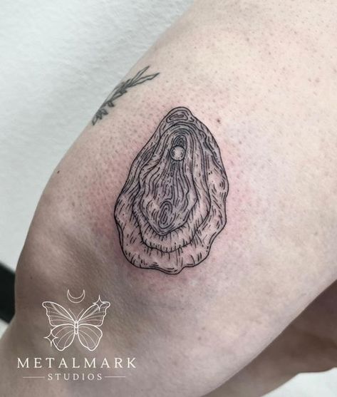 Pearl And Oyster Tattoo, Blue Oyster Tattoo, Oyster Tattoo Ideas, Oyster Shell Tattoo Pearls, Oyster With A Pearl Tattoo, Oyster Tattoo Pearl, Nola Tattoo, Oyster Tattoo, Oyster With Pearl