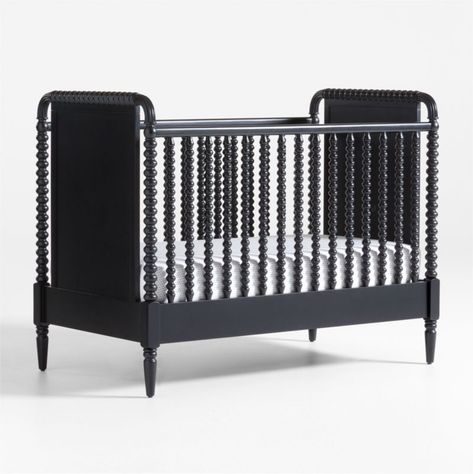 Jenny Lind Black Wood Spindle Convertible Baby Crib + Reviews | Crate & Kids Jenny Lind Black Crib, Jenny Lind Toddler Bed, Jenny Lind Crib, Modern Baby Cribs, Black Crib, Kids Daybed, Best Baby Cribs, Bed Rails For Toddlers, Kids Twin Bed