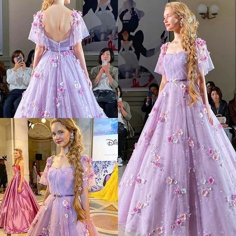 Rapunzel Wedding Theme, Rapunzel Wedding Dress, Tangled Dress, Themed Prom Dresses, Rapunzel Wedding, Tangled Wedding, Disney Princess Wedding, Rapunzel Dress, Rapunzel Tangled