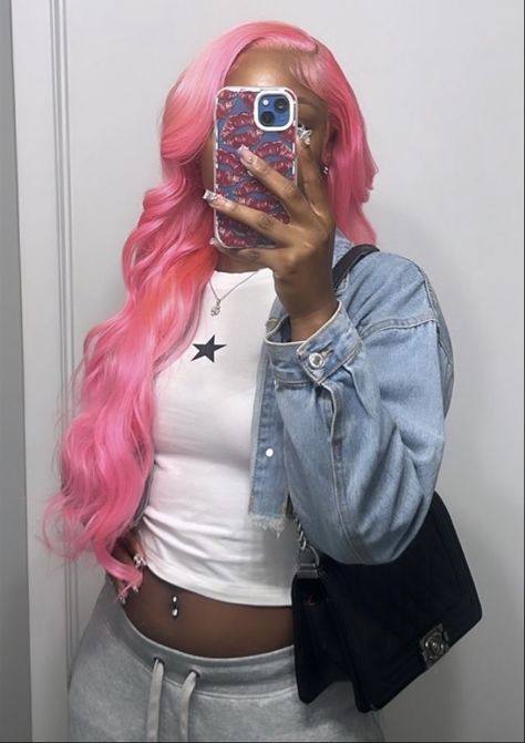 Pink Wigs For Black Women, Colored Wigs For Black Women, Short Layered Bob, Short Layered Bob Haircuts, Frontal Wig Hairstyles, Layered Bob Haircuts, Birthday Hairstyles, Pink Lifestyle, Frontal Hairstyles