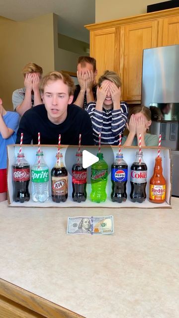 Drink Guessing Game, Guess The Drink Game, Red Neck Party Games, Party Guessing Games, Benson Bros Games, Games For Prizes, Mystery Drink Challenge, Candy Jar Guessing Game, Family Party Games Indoor