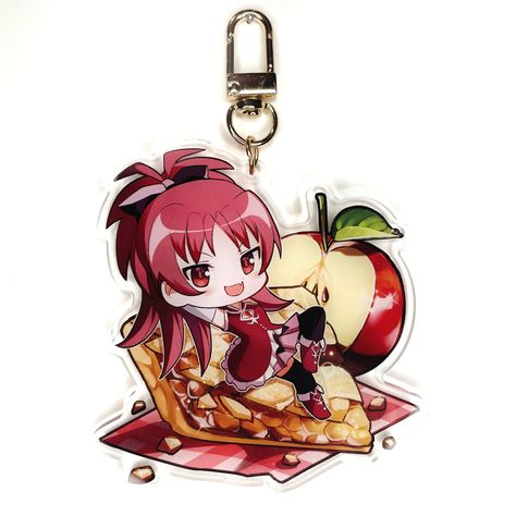 "Puella Magi Madoka Magica // Keychain \"Kyoko Sakura\" Apple Pie Double-sided, same designs 8,89 cm (3.5'') Don't forget to peel off the protective layer on both sides of the charm! Otherwise the product might look damaged when it's not." Sakura Madoka Magica, Books Manga, Anime Books, Kyoko Sakura, Lovely Anime, Mahō Shōjo Madoka Magica, Mahō Shōjo, Puella Magi, Anime Book