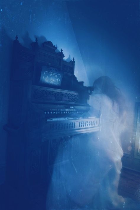 Ghost Blue Aesthetic, Victorian Blue Aesthetic, Scary Blue Aesthetic, Blue Ghost Aesthetic, Blue Corridor, Blue Ghost, Blue Neighbourhood, Everything Is Blue, Light Blue Aesthetic