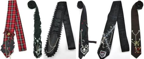 h.NAOTO Goth and punk ties from Japan. Punk Tie, Goth Travel, H Naoto, Punk Fashion Diy, Horror Style, Fashion Goth, Diy Tie, Body Adornment, Rocker Style