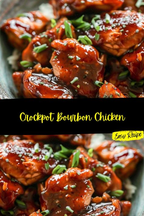 Bourbon Chicken Recipe Crockpot, Crockpot Bourbon Chicken, Bourbon Chicken Crockpot, Chicken Over Rice, Best Bourbon, Bourbon Sauce, Serve Over Rice, Bourbon Chicken, Best Bourbons