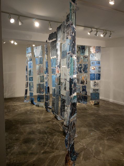 Sustained Investigation Art, Papermaking Art, Newspaper Art Installation, Cyanotype Art Installation, Environmental Textile Art, Angelina Fibres Textile Art Fabrics, Art Fabric, Environment Art, Plant Fibres