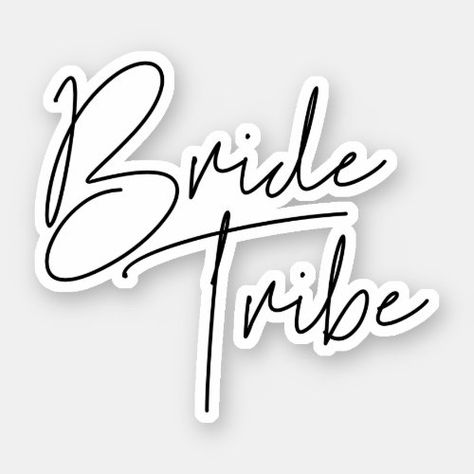 Modern minimalist Bride Tribe for $2.80 - Bachelorette Craft Bachelorette Crafts, Minimalist Bride, Disney Sticker, Bride Squad, Bride Tribe, Personalized Stickers, Classic Disney, White Ink, Gift Wrapping Supplies