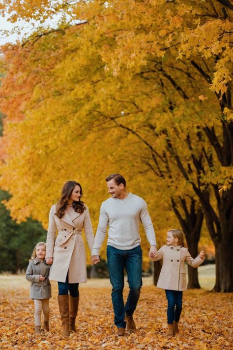 A delightful image showcasing fall family outfit ideas, featuring coordinated and cozy ensembles that reflect the essence of autumn fashion. Elevate your family portraits with these stylish outfit suggestions for your fall memories! 🍂👨‍👩‍👧‍👦👗🍁 Family Photo Outfits Autumn, Family Of 4 Fall Photoshoot, Fall Family Photos Family Of 4, Family Photoshoot Autumn, Outdoor Fall Family Photo Ideas, Family Autumn Photoshoot, Autumn Family Photoshoot, Fall Photoshoot Family, Autumn Board