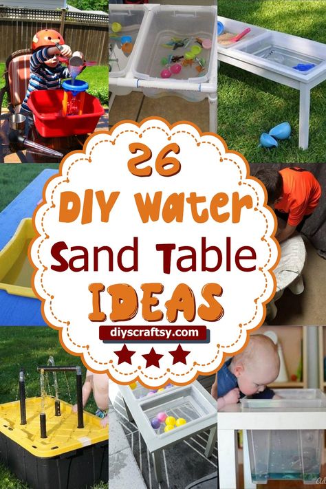 26 DIY Water And Sand Table Ideas Sand Table Ideas, Water And Sand Table, Water Table Ideas, Water Table Diy, Diy Water Table, Solar Diy Projects, Toddler Water Table, Kids Water Table, Sensory Water