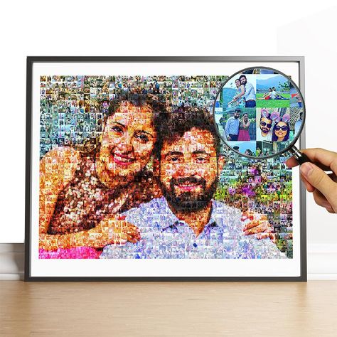 Photo Mosaic Collage, Mosaic Collage, Friends Collage, Auction Projects, Mosaic Frame, Photo Mosaic, 5 Min Crafts, Pop Art Illustration, Framed Photo Collage