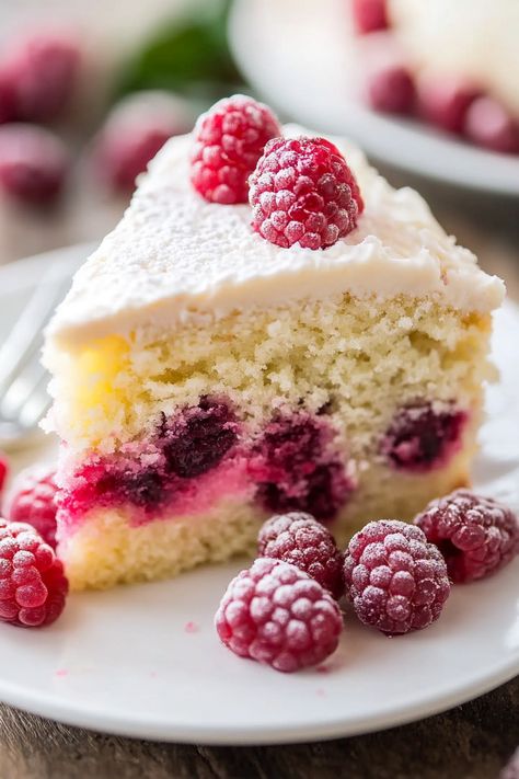 Raspberry Lemon Cake Recipe Raspberry Lemon Cake, Raspberry Lemon Cakes, Tooth Cake, Lemon Buttercream, Lemon Cake Recipe, Leftover Cake, Dairy Free Dessert, Lemon Raspberry, Vanilla Yogurt