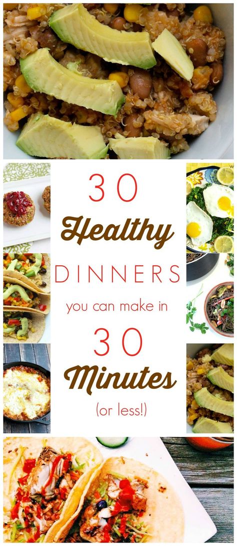 Here are 30 healthy dinner recipes that you can make in 30 minutes OR LESS! Don't let being busy keep you from helping your family have healthy meals! These are all clean-eating, healthy dinners that are quick and easy. Healthy Dinners, Quick Healthy, Eating Healthy, Fajitas, Quick Dinner, Healthy Meals, Healthy Cooking, Quick Meals, Day Off