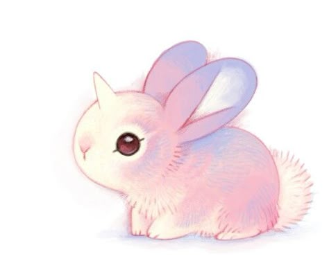 Un petit lapin licorne, un lapicorne ! Chibi Animals, Cute Kawaii Animals, Cute Fantasy Creatures, Cute Animal Drawings Kawaii, Creature Drawings, Pink Bunny, Toy Art, Cute Kawaii Drawings, Anime Animals