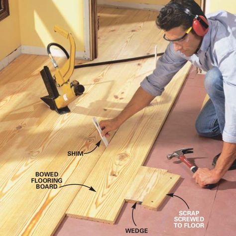 Wood Floor Installation, Pine Wood Flooring, Pine Flooring, Diy Wood Floors, Floating Shelves Living Room, Fireplace Frame, Floating Shelves Kitchen, White Floating Shelves, Floating Shelves Bathroom