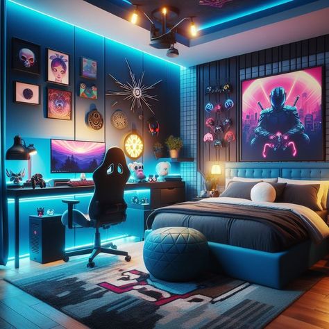 15 Epic Gaming Bedroom Ideas for Ultimate Fun Boys Gamer Bedroom Ideas, Boys Gaming Bedroom Ideas, Boys Gamer Bedroom, Boys Gaming Bedroom, Cool Bedrooms, Gamer Bedroom Ideas, Gaming Bedroom Ideas, Gaming Bedroom, Gamer Bedroom