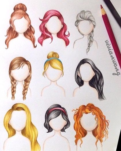 Hairstyles Illustration Drawings, Hairstyle For Illustration, Hairstyles Illustration Sketches, Hair Styles Illustration, Hairstyles Illustration, Hairstyle Illustration, Girl Hair Drawing, Drawn Hair, Fashion Illustration Tutorial