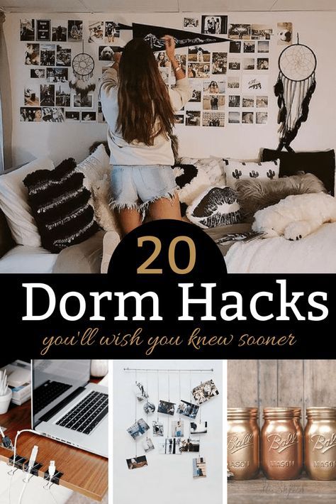 College Dorm Hacks, College Dorm Room Organization, Closet Interior, College Dorm Checklist, Dorm Hacks, Dorm Inspiration, Dorm Room Hacks, College Bedroom, Dorm Room Storage