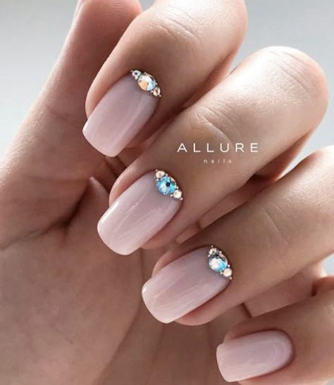 Prom Nail Designs, Nails With Rhinestones, Squoval Nails, Square Nail Designs, Nails Design With Rhinestones, Nails Prom, Her Nails, Nails Halloween, Prom Nails