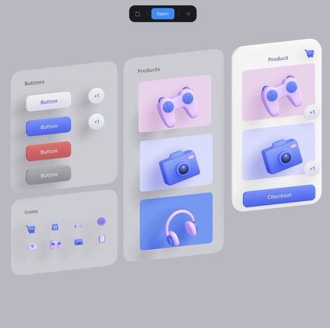 UI Design example using 3D components with Spline tool. 3d Ui, Ui Design Inspiration, Screen Design, Mobile Design, Interactive Design, 3d Design, Ui Design, Case Study, App Design