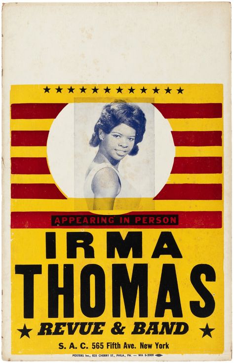 Hake's - IRMA THOMAS 1960s CONCERT POSTER TOUR BLANK. Irma Thomas, 1960s London, Event Posters, New York Poster, Digital Art Beginner, Music Pictures, Blue Poster, Concert Poster, Sweet Soul