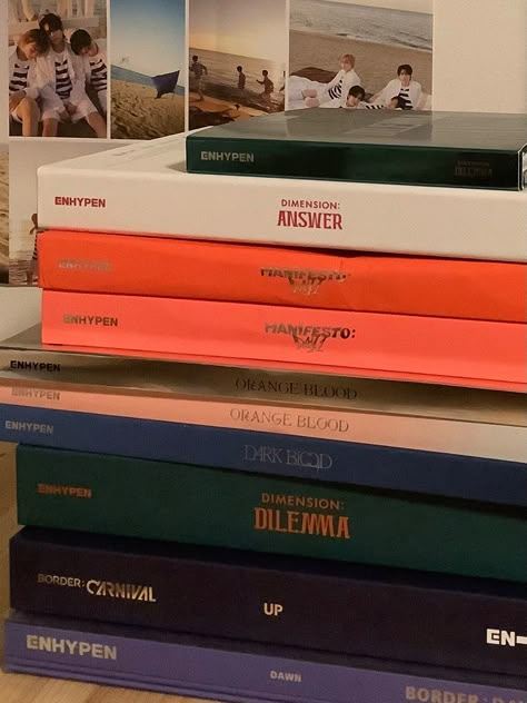 Enhypen Albums Aesthetic, Kpop Album Aesthetic Collection, Enhypen Albums Collection, Enhypen Album Collection, Kpop Albums Collection, Enhypen Albums, Enhypen Merch, Kpop Idol Aesthetic, Dream Diary