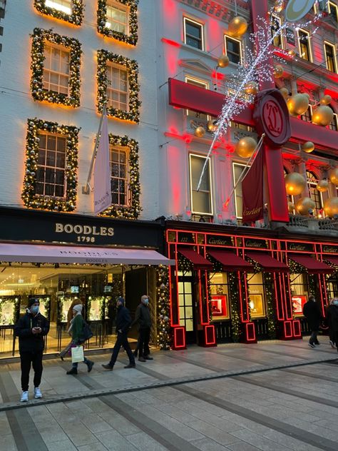 christmas on bond street Bond Street, Christmas Aesthetic, Europe Travel, Times Square, Broadway Shows, London, Christmas, Travel