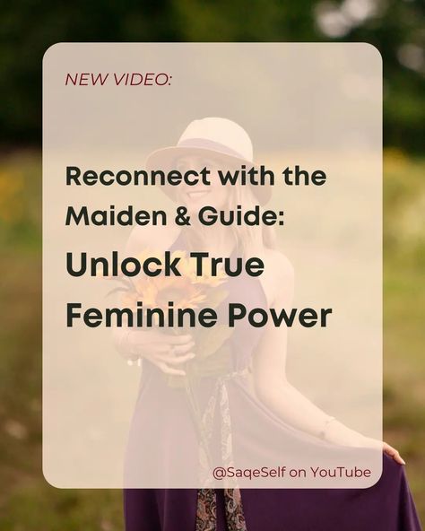 I know some of you have been eagerly awaiting this, and it’s finally here – my newest video, all about the next feminine archetype: The Maiden & Guide! 💗 This video delves into what is (in my opinion) the most undervalued and misunderstood feminine archetype ⚠️⚠️ I think it's time we debunk some myths and really understand the incredible powers of this archetype... you in? Watch now @ SaqeSelf on YouTube #femininearchetypes #feminineenergy #archetypes #becomethebestversionofyourself #divi... Feminine Archetypes, The Good Girl, Ambitious Women, Feminine Power, July 25, Authentic Self, My Opinions, Good Girl, Break Free