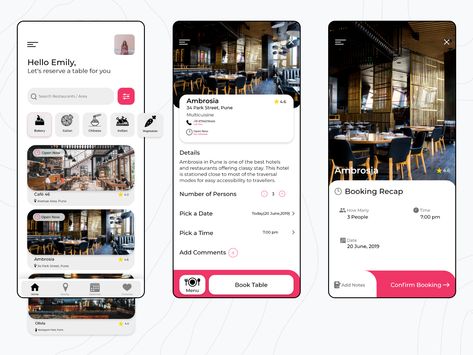 Restaurant Reservation app / Homa Gawd Restaurant Reservation App, Restaurant Booking App, Restaurant App Design, Restaurant Mockup, App Badges, Festival Moodboard, Guidebook Design, Profile App, Restaurant Card