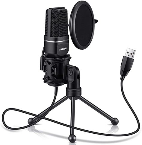 Amazon.com: USB Microphone for Computer - Plug &Play Computer Microphone - Metal Condenser Recording Microphone with Pop Filter for Skype, Recordings for YouTube, Google Voice Search, Games (Windows/Mac): Home Audio & Theater Imac Laptop, Usb Packaging, Gaming Microphone, Windows Laptop, Desain Pantry, Usb Design, Usb Gadgets, Usb Charging Station, Usb Microphone