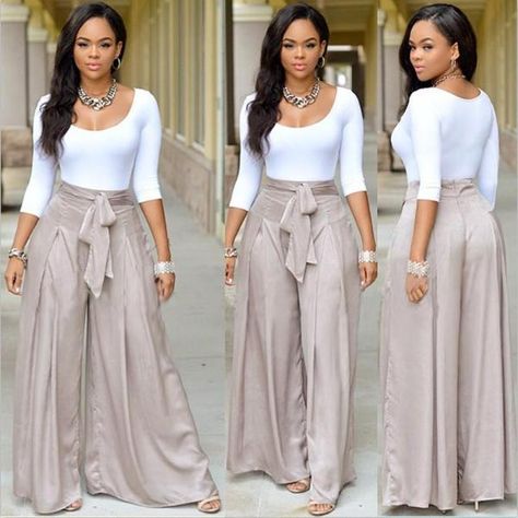 Chic Me | Women's Clothing, Bottoms, Suit Sets $0.00 2 Piece Jumpsuit, Wide Legged Pants, Palazzo Pants, Cute Outfit, Pants Outfit, Fashion Sense, Work Outfits, African Fashion, Leg Pants