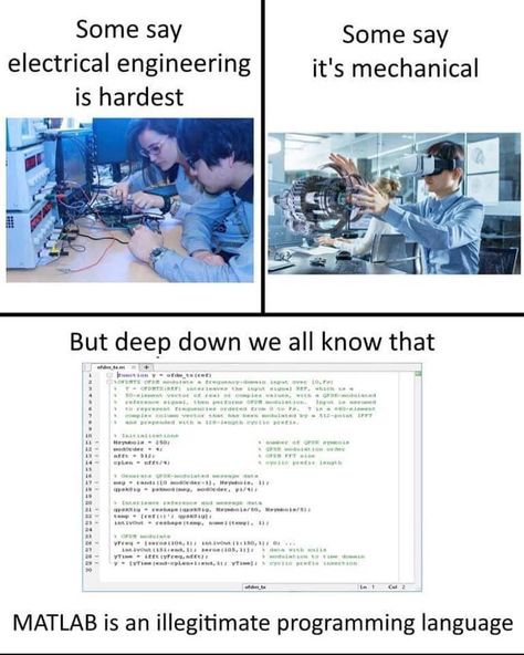 Tag a @geektonight99 programmer 👨🏻‍💻 — Best programmer memes every day  #programming #programmer #progress #programmingmemes #programmerhumor #code #coder #css #webdeveloper #developer #coding #gamedesign #memes #algorithm #dev #inspiration #stackoverflow #java #python #c #html #css #gamedesign #programmerlife #coderlife #computer #apple #linux #windows #computerscience Engineering Student Humor, Engineering Jokes, Electrical Engineering Quotes, Science Humour, Electrical Engineering Humor, Electrical Engineering Technology, Electrical Engineering Projects, Computer Apple, Nerd Memes