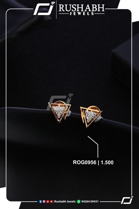 EARRING.(18KT) Wedding Rings Women, Wedding Ring Ideas, Women Wedding Rings, Gold Earrings For Kids, Small Earrings Gold, Simple Gold Earrings, New Gold Jewellery Designs, Gold Earrings Models, Diamond Earrings Design