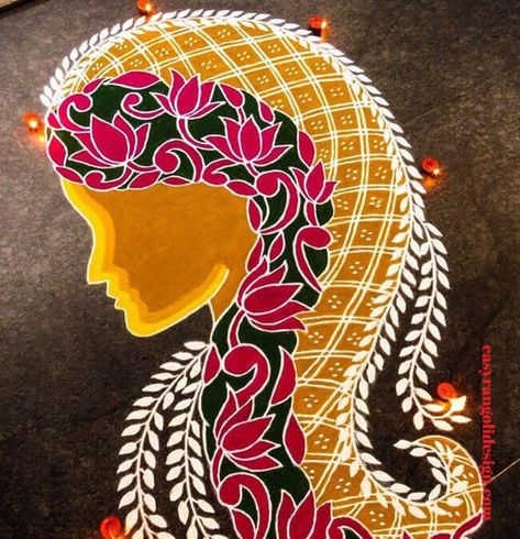 50 Face Rangoli Designs (Rangoli Ideas) - October 2019 Face Rangoli Designs, Face Rangoli, Diwali Painting, Rangoli Designs For Competition, Designs Rangoli, Indian Rangoli Designs, Lotus Rangoli, Dot Rangoli, Rangoli Designs Simple Diwali