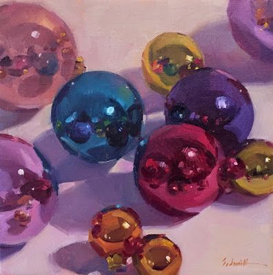 Paintings Tutorials, Reflection Art, Daily Painting, Painting Still Life, Still Life Art, Painting Class, Christmas Paintings, Artist Websites, Teaching Art