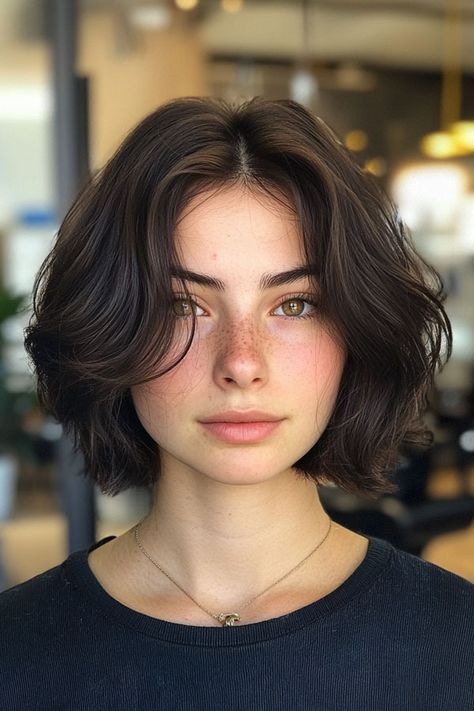 35 Effortless Chic Bob Hairstyles : Classic Brunette Wavy Bob Chestnut Brown Bob, Bob Hairstyles Brunette, Chic Bob Hairstyles, Hairstyles Brunette, Hairstyles For Seniors, Uk Hairstyles, Chic Bob, Brown Bob, Trendy Bob Hairstyles