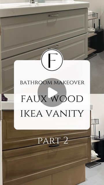 𝐅𝐔𝐒𝐈𝐎𝐍 𝐌𝐈𝐍𝐄𝐑𝐀𝐋 𝐏𝐀𝐈𝐍𝐓 on Instagram Paint Ikea Furniture To Look Like Wood, Fusion Mineral Paint Bathroom Vanity, Vanity Color Ideas, Laminate Vanity, Painting Melamine, Ikea Bathroom Vanity, Faux Wood Paint, 2024 Bathroom, Painted Vanity Bathroom