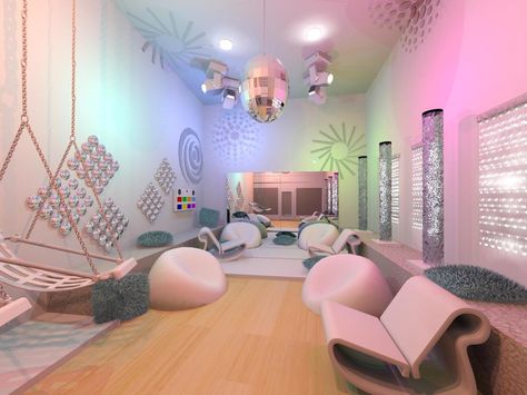 Snoezelen.  Multi-sensory environment designed for autistic community. Sensory Bedroom, Gorgeous Apartment, Sensory Wall, Living Colors, Sensory Rooms, Sensory Room, Salou, Apartment Interior Design, Apartment Interior