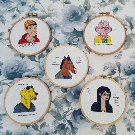 Film Embroidery, Cross Stitch Horse, Geeky Cross Stitch, Films Disney, Sewing Cross Stitch, Bojack Horseman, Stitching Embroidery, Sewing Embroidery, Diy Home Crafts