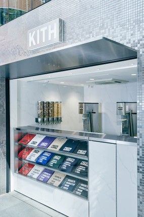 Kith Store Design, Kith Treats, Cafe Concept, Clothing Store Design, Cereal Bar, Kith Women, Ronnie Fieg, Counter Design, Retail Interior