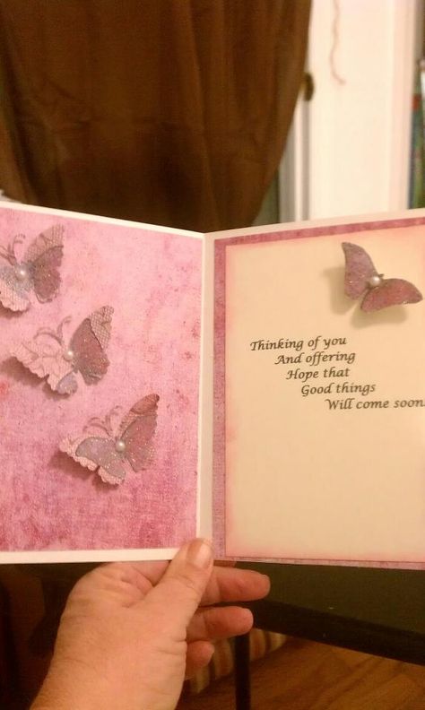 inside butterfly thinking of you card Inside Of A Card Ideas, Inside Of Cards Ideas, Everyday Cards, Decorated Envelopes, Christmas Card Inspiration, Bday Cards, Math Projects, Creating Cards, Card Sentiments