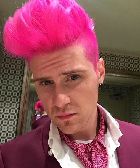 Absolute dreamboat 💓 Wish I could match his hair to all his outfits 😍🔥😱#comebacksoon #pinktomakethegirlswink Dyed Hair Inspiration Men, Man With Pink Hair, Pink Hair Men, Boy With Pink Hair, Guys With Pink Hair, Merman Hair, Hair Color Ideas For Men, Pink Hair Guy, Dyed Hairstyles