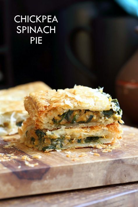 Chickpea Spinach Pie with Berbere Spice - Vegan Richa Spinach Strudel, Vegan Diner, Chickpea Spinach, Vegan Apps, Vegan Feast, Berbere Spice, Potato Spinach, Vegan Richa, Spinach Pie